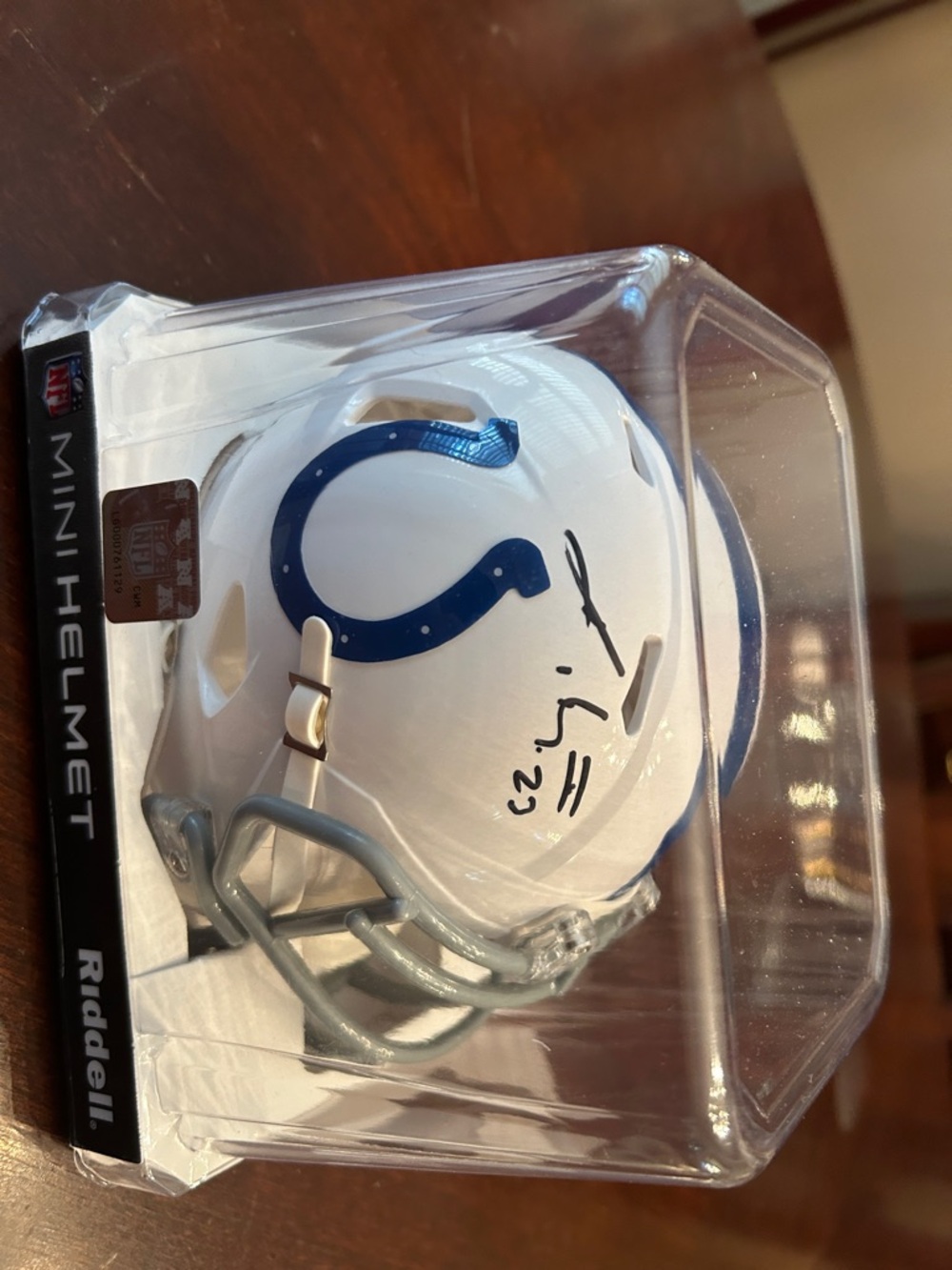 Indianapolis Colts White Mini Helmet - Autographed